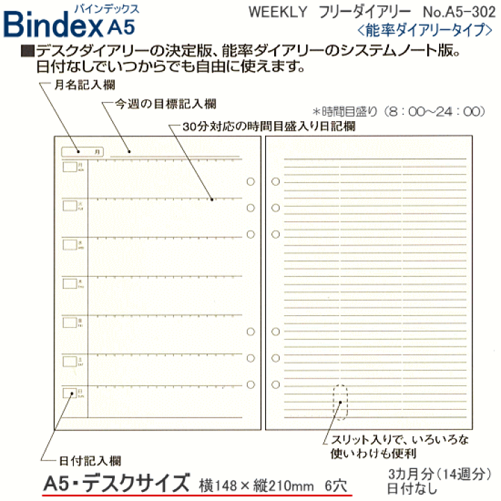 パインデックスBindex システム手帳　A5サイズ バインデックス/Bindex システム手帳 - フジオカ文具 イー