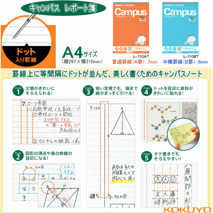 楽天市場 コクヨ キャンパス レポート用紙 ドット入り罫線 文具マーケット 楽天市場店