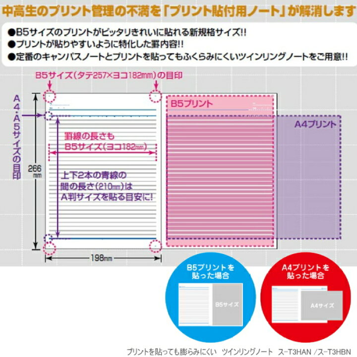 楽天市場 B5サイズのプリントがそのまま貼れるちょっと大きめのリングノート 文具マーケット 楽天市場店