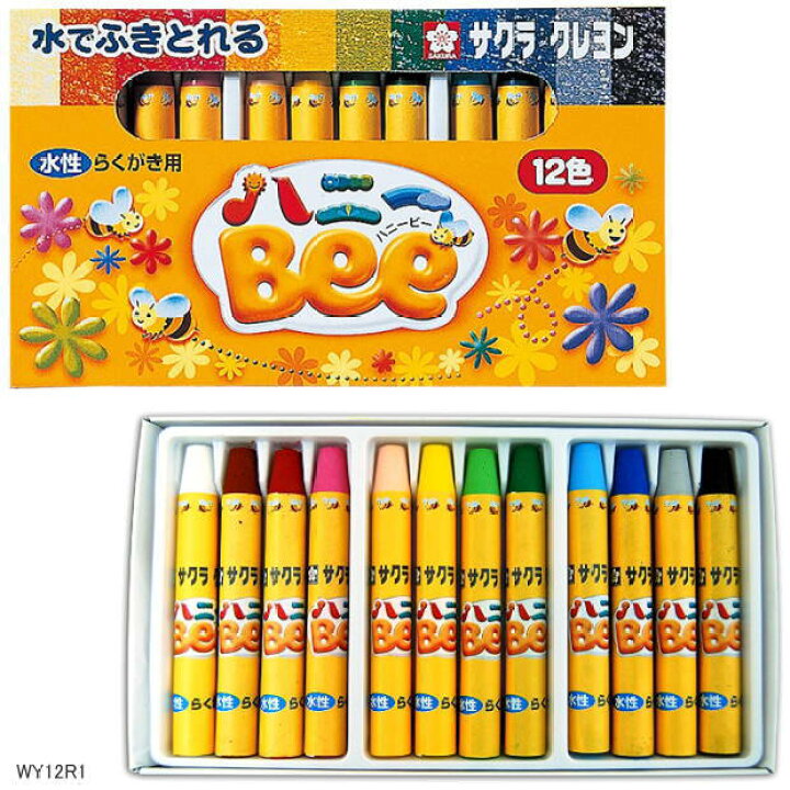 楽天市場】クレヨン水性12色 ハニービー Bee 幼児文具 : 文具 