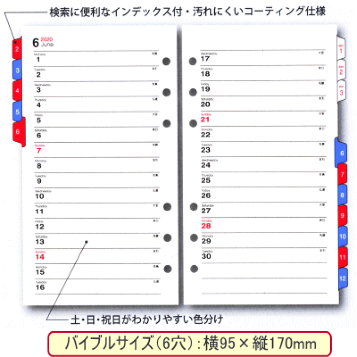 楽天市場】システム手帳リフィル 2025年 バイブルサイズ 6穴 楽天市場】システム手帳リフィル 2025年 バイブルサイズ 6穴