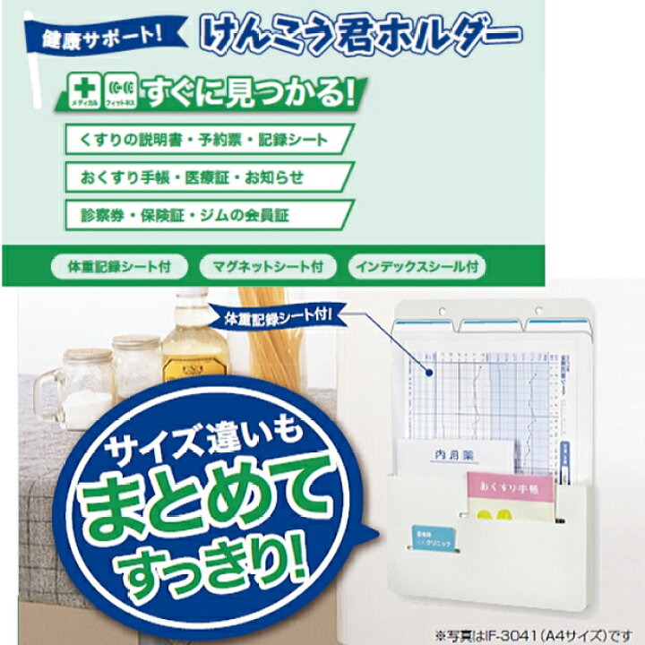 楽天市場】けんこう君ホルダー 壁かけホルダー 冷蔵庫にはれる 