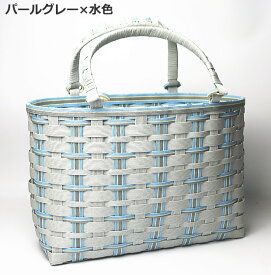 かごバッグ 手作りキット クラフトバンド レシピ付きセット 簡単　手芸用紙バンド 持ち手もおしゃれなかご作れるセット 基本のカゴバッグ 人気 ハンドメイド トライアルキット お買い物かご 持ち手付バスケット 白×ピンク　紺ストライプ オレンジ 柿渋 グレー×ブルー