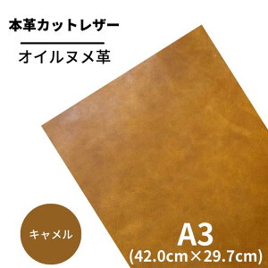 【バット】本革【A3】 レザー 【3201キャメル】キャメル 茶 茶色 ヌメ ヌメ革 オイル オイルヌメ 皮 革 本革 牛本革 ハギレ カットクロス お買い得 安い セット 財布 鞄 革小物 キーケース カッ