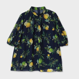 MAGGY/LEMON&LIME&Olive Printブラウス[紺イエロー]ginzamaggy 銀座 マギー 銀座maggy MAGGY ギンザマギー ぎんざまぎー 送料無料 トレンド レディース ファッション 20代 30代 40代 プレゼント ギフト ラッピング無料 sale SALE セール