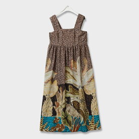 MAGGY/リゾートプリント ストール付き ロングワンピース [茶×ブルー]ginzamaggy 銀座 マギー 銀座maggy MAGGY ギンザマギー ぎんざまぎー 送料無料 トレンド レディース ファッション 20代 30代 40代 プレゼント ギフト ラッピング無料 sale SALE セール