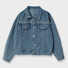 pool studio alivier/【手洗い可】パール付き デニム ジャケット[全2色]ginzamaggy 銀座 マギー 銀座maggy MAGGY ギンザマギー ぎんざまぎー 送料無料 トレンド レディース ファッション 20代 30代 40代 プレゼント ギフト ラッピング無料