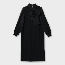 MAGGY/【手洗い可】ダイヤ ジャカード リボン タイ ワンピース[全2色]ginzamaggy 銀座 マギー 銀座maggy MAGGY ギンザマギー ぎんざまぎー 送料無料 トレンド レディース ファッション 20代 30代 40代 プレゼント ギフト ラッピング無料