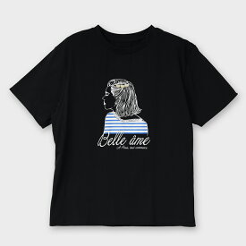 pool studio alivier/【手洗い可】 ビジューアクセント ガールイラスト ロゴ プリント Tシャツ[全2色]ginzamaggy 銀座 マギー 銀座maggy MAGGY ギンザマギー ぎんざまぎー 送料無料 トレンド レディース ファッション 20代 30代 40代 プレゼント ギフト ラッピング無料