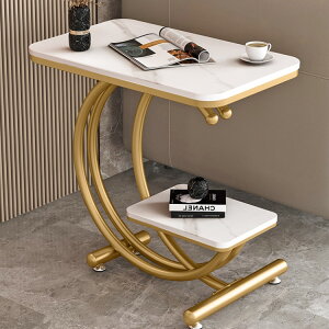 サイドテーブル 方形 2段 ラック 幅50cm おしゃれ セラミック 北欧 高さ60cm ナイトテーブル 奥行35cm ミニテーブル サイド おしゃれ ブラック 大理石調 コーヒーテーブル 収納 カフェ風 コンパ