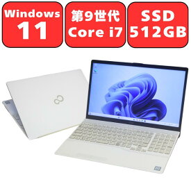 【第9世代 Core i7/メモリ8GB】FUJITSU 富士通 LIFEBOOK AH77/D3 FMVA77D3WG SSD512GB HDD1TB ブルーレイ Full-HD 15.6インチ Wi-Fi Webカメラ テンキー付き Bluetooth Windows11 WPS Office オフィス 中古パソコン ノートパソコン ノートPC 安心90日保証 【中古】