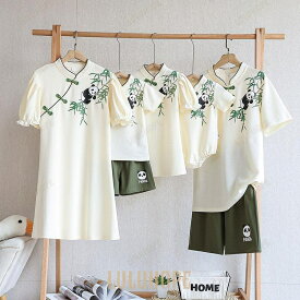 親子リンクコーデ 父の日 ベビー カバーオール お揃いコーデ 母と娘 ワンピース 親子ペアルック 赤ちゃん パンダ パパ ママとお揃い リンクコーデ 兄弟お揃い