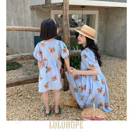ママ 娘さん 親子お揃い ママとお揃い 娘とペアルック 親子ペア ワンピース 花柄 半袖 親子服 キッズ プレゼント 女の子 レディース 子供服 夏