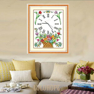 クロスステッチキット 刺繍 キット 手芸キット 初心者 クロスステッチ クロス刺繍 フラワー バスケット 時計 花 花かご ヨーロピスタイル 進級 手作り