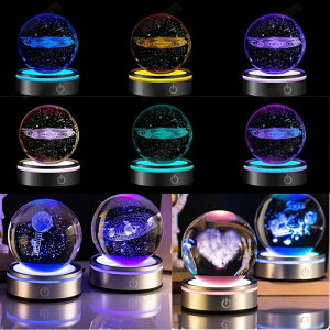 レインボーコースター クリスタルボール 台座 照明 オブジェ フィギュア 型 飾り 光る led 置物 ディスプレイ クリスタル 個