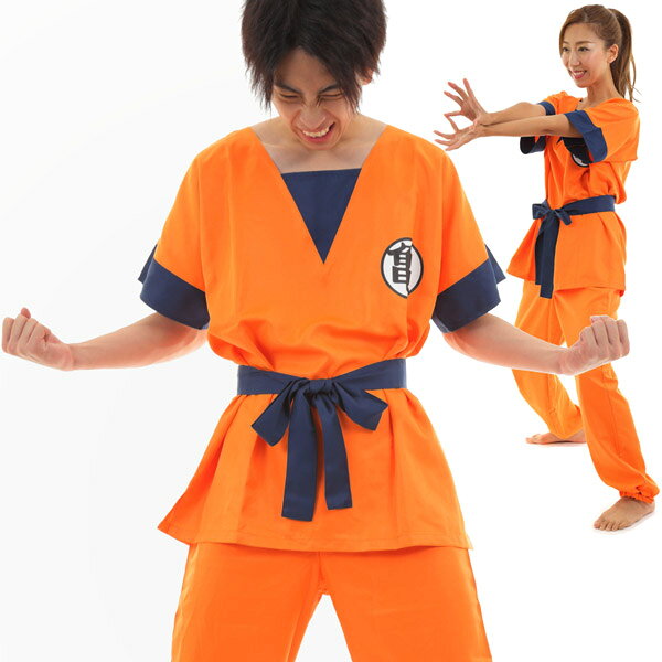 ドラゴンボールスーツ 【ドラゴンボールZ 孫悟空 サイヤ人 コスチューム 亀仙人 亀仙流道着 衣装 M-Lサイズ XLサイズ オレンジ道着 ハロウィン コスプレ】マジックナイト SZ610758