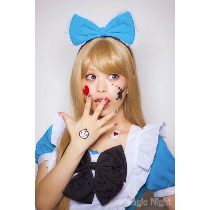 楽天市場 フェイスシール グリッター アリスハート ハロウィン 仮装 コスプレ メイク フェイスペイント フェイスタトゥ シール ウサギ 定形外発送可 1p94円 2p140円 マジックナイト Rq2345 ハロウィン仮装 マジックナイト