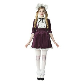 アンティークドール ヴィオレッタパープル 奉仕品【メイド お人形 にんぎょう 古人形 ハロウィン 仮装 コスプレ 衣装 コスチューム ビスクドール ワンピース カチューシャ ホラー 女性 レディース 大人用 返品不可】マジックナイト CS872276