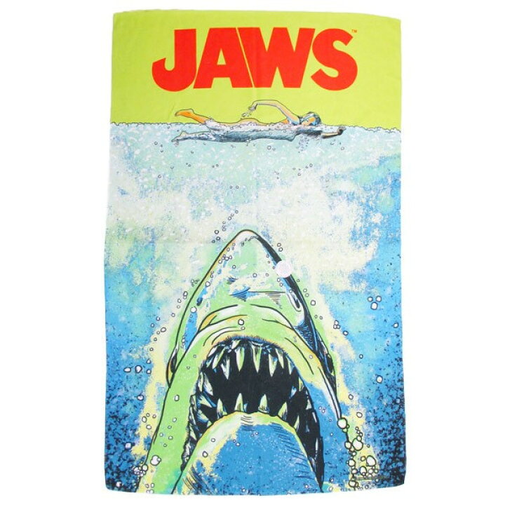 楽天市場 ジョーズ Jaws Attack ビーチタオル スピルバーグ 映画jaws 人喰いザメ ポリエステル 90 142cm マジックナイト Btw1jaws Beach ハロウィン仮装 マジックナイト