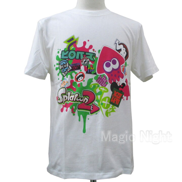 楽天市場 スプラトゥーン２ スプラットインクリング デザインtシャツ ホワイト Splatoon2 スプラ プリント Tシャツ 白 公式 インクリング イカ 大人用 S M L Llサイズ ネコポス発送 マジックナイト Spwh ハロウィン仮装 マジックナイト