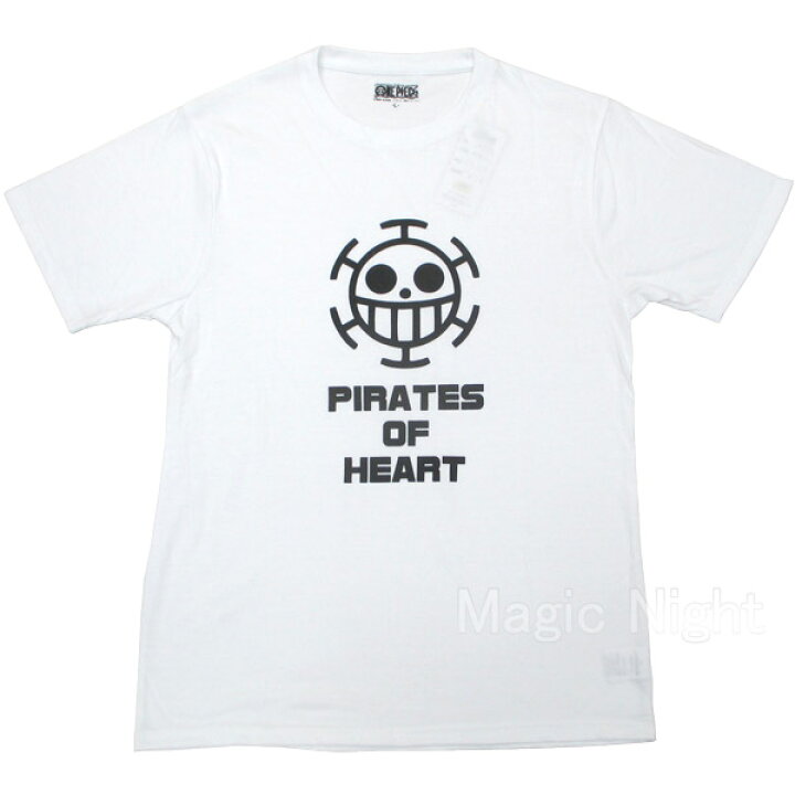 楽天市場 One Piece ロー 海賊旗 Tシャツ 白 ワンピース アニメ 公式 半袖 ホワイト ハートの海賊団 トラファルガー ロー M L Llサイズ ネコポス発送 マジックナイト Op36wh ハロウィン仮装 マジックナイト