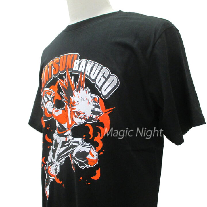 楽天市場】ヒロアカ 爆豪 Tシャツ 黒【僕のヒーローアカデミア 爆豪 