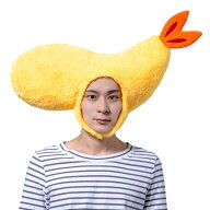えび天 かぶりもの【かぶりもん エビ天 海老 天ぷら 被り物 キャップ 帽子 ハロウィン 仮装 コスプレ 変…