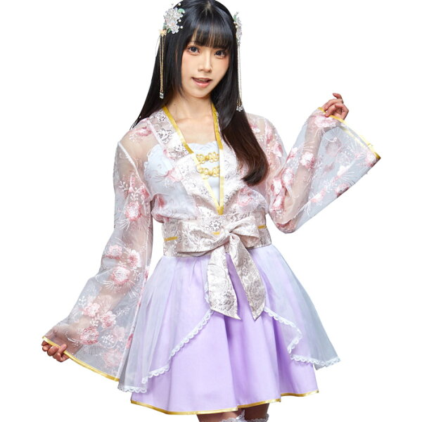 恋衣 和装束 ラベンダー 【和風 コスチューム 仮装 コスプレ ハロウィン パーティー 衣装 女性用 レディース かわいい 可愛い 髪飾り付き コーデ 七夕コス セパレート 織姫 ピンク パープル 紫色】送料無料 マジックナイト CS908906