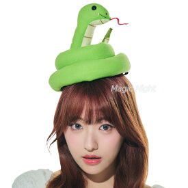 とぐろへび かぶりもの【ヘビ 蛇 被り物 かぶり物 ヘアアクセサリー 頭飾り 帽子 ハロウィン 仮装 コスプレ 変装 縁起物 小物 グッズ】マジックナイト CS910671