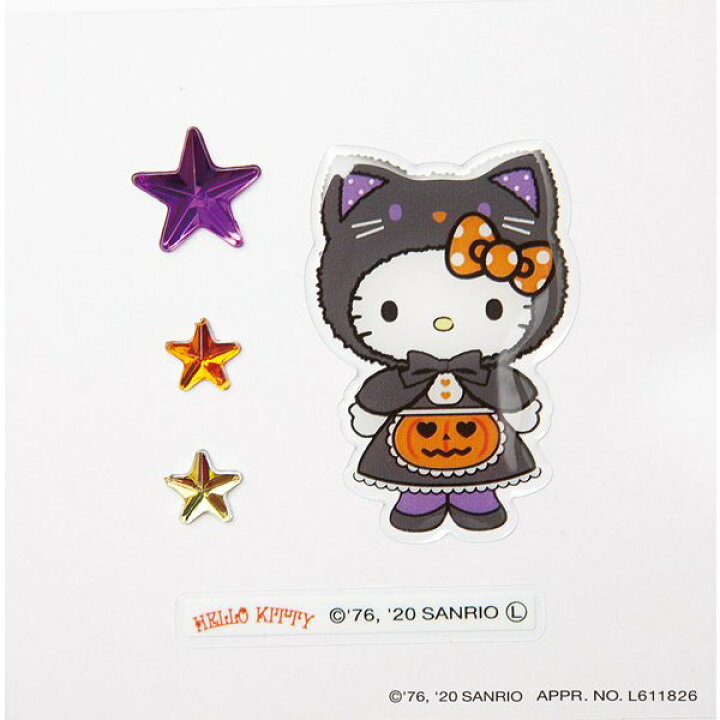 楽天市場 ハローキティ フェイスシールb ハロウィン フェイスシール キティ サンリオキャラクターズ 可愛い ネコポス発送 送料無料 マジックナイト Rq118 ハロウィン仮装 マジックナイト