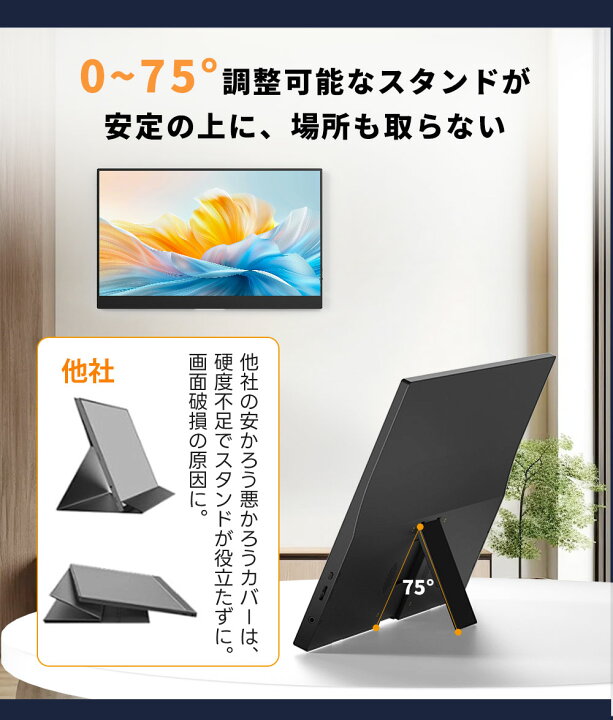 楽天市場】【保護ケース付き】 モバイルモニター 15.6インチ モバイル 