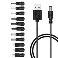 変換コネクタ 11種類セット USB to DCケーブル 1m 5V3A 多機能電源変換ヘッド USB変換ケーブル