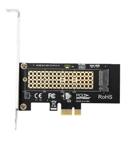 PA09-X1 M.2 PCIe X1�ϊ��A�_�v�^�[�J�[�h PCIe (NVMe/AHCI) 4.0/3.0 M.2 SSD M.2�l�W�t�� M.2 SSD �g���J�[�h PCIe X1�ш敝���� LOWPRO�͕t���Ȃ�