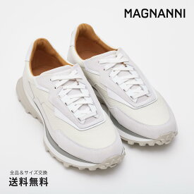 【公式】MAGNANNI マグナーニ テックランナー ミックスレイヤースニーカー ホワイト 白 25314 91WH スペイン 靴 メンズ靴 カジュアルシューズ サイズ 39 - 44 24.5 - 27.0cm 2023 F/W 秋冬 【あす楽】