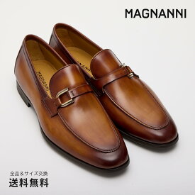 【公式】MAGNANNI マグナーニ バックル ローファー FLEX カーフ ブラウン 茶 54385 11BR スペイン 靴 メンズ靴 ローファー サイズ 38 - 43 24.0 - 27.0cm 2024 S/S 春夏【あす楽】