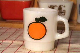 Fireking ファイヤーキング 海外直輸入品USED品 ヴィンテージマグカップ mug スーパーフルーツマグ オレンジ