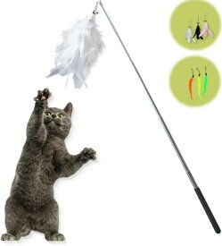 猫じゃらし 猫おもちゃ ねこおもちゃ ネコ用おもちゃ 猫 ねこ 遊ぶ 猫用品 釣り竿 伸びる セット 羽根 伸びる しなやか 運動不