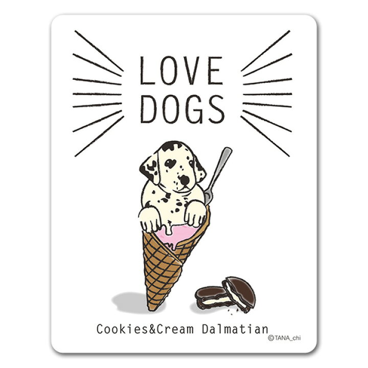 楽天市場 マグネットステッカー Lovedogs Cookies Cream Dalmatian 犬好き クッキーアンドクリーム ダルメシアン 車マグネットステッカー ゆうパケット対応210円 マグネットパーク 楽天市場店