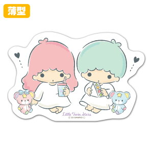 【お買い物マラソン期間ポイントUP】薄型ダイカットマグネットステッカー【リトルツインスターズ キキ&ララ パフ&ポフ ランチ】室内用 ゆうパケット対応210円〜