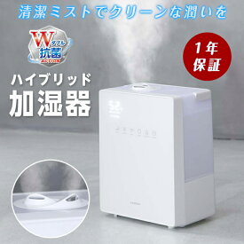 加湿器 ハイブリッド加湿器 5L マイクロミスト 湿度コントロール 超音波式 加熱式 抗菌カートリッジ ヒーター搭載 微細マイクロミスト タイマー ハイブリッド リモコン 静音 節電 抗菌 イオン 寝室 リビング おしゃれ ゼンケン ZHM-30 1年保証付き