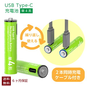 HIDISC ���d�r�^ Type-C �[�d�r �P4�` 2�{�Z�b�g HD-LIB3A2PC 6�����ۏ� �n�C�f�B�X�N �[�d�����d�r �P4 ���C������ ���`�E���C�I�� �d�r TypeC ���ڏ[�d �P�[�u���t�� �[�d��s�v �h�� �}�E�X �����R��