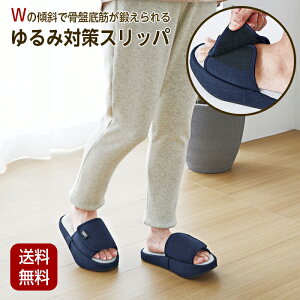 スリッパ 下半身 骨盤 ゆるみ対策 ネイビー 引き締め 筋トレ 太もも ふくらはぎ お尻 室内 トレーニング 体幹 美脚 幅広 サイズゆるみ対策スリッパキュキュッパ コジット L 25-27cm