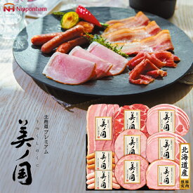 お歳暮 ハムギフト 北海道 プレミアム 美ノ国 ( UKH-58 ) 日本ハム メーカー直送 送料無料 ニッポンハム (t4)| 御歳暮 ご挨拶 熟成ロースハム ウインナー 人気 2025