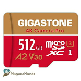 【5年保証 】Gigastone 512GB マイクロSDカード A2 V30 Ultra HD 4K ビデオ録画 Gopro アクションカメラ スポーツカメラ 高速4Kゲーム 動作確認済 100MB/s マイクロ SDXC UHS-I U