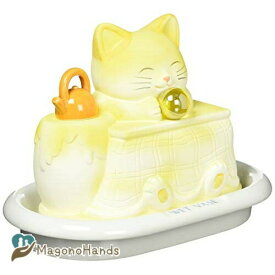 サンアート かわいい雑貨 「 日本の陶器 キャット グッズ 」 猫(ネコ) 加湿器(気化式) 1kg イエロー SAN212