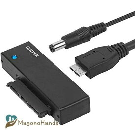 Unitek SATA USB3.0アダプター 変換ケーブル 2.5 3.5インチ HDD/SSD などのハードライブに対応 SATA I/II/III 電源アダプタ（12V/2A電源付き）UASP対応 高速転送 線長150cm 最大18T