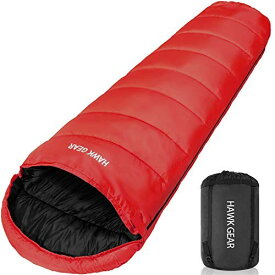 [HAWK GEAR(ホークギア)] 寝袋 シュラフ マミー型 キャンプ アウトドア -15度耐寒 簡易防水 オールシーズン