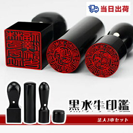 【あす楽対応・即日出荷】平日12時締切 即納 10年保証 会社印 【代表印+銀行印+角印】黒水牛 法人3本セット印鑑・会社設立を応援・送料 法人印鑑 会社印 黒水牛個人事業主 印鑑代表者印/銀行印/角印【黒水牛 実印［天丸］+銀行印［寸胴］+角印［天角］ケース無し】宅急便発送