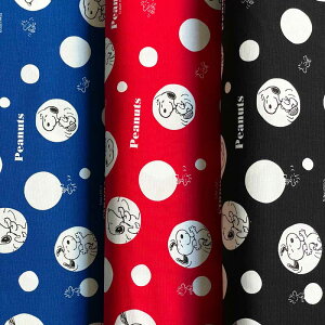 スヌーピーSNOOPY ランダムドット オックス ブルー・レッド・ブラック(キャラクター 入園入学通園通学 レッスンバッグ シューズバッグ 手作り)789121 789138 789145