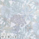 【エントリーでP10倍】LIBERTYリバティプリント 国産つや消しラミネート(ビニールコーティング生地)＜AngelicaGarla＞(アンジェリカガーラ)【ナチュラルブルー】MATLAMI3631034-J21I